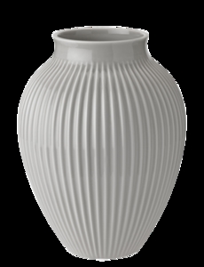 Knabstrup Keramik - vase H 27 cm ripple grey