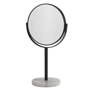 Bahne - Spejl på marmorfod hvid/sort
