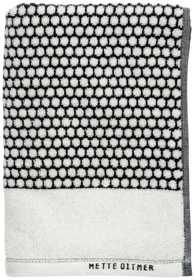 Mette Ditmer - GRID gæstehåndklæde, 2-pak, Sort / Off-white