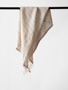 Tell Me More - Kitchen towel linen - hazelnut stripe