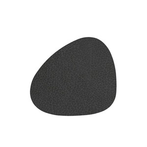 LindDNA - Dækkeserviet -  Glass mat curve - Hippo Black Antracite. Sort 11x13 cm 