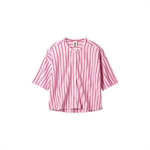 Bongusta - Naram - Oversized Skjorte - Baby pink & ski patrol
