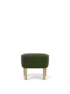 Audo Copenhagen - Ingeborg, Ottoman, Oak Legs, Upholstered With PC4T, Natural Oak, EU - HR Foam, 8205 (Dark Green), Grand Mohair, Grand Mohair, Danish Art Weaving