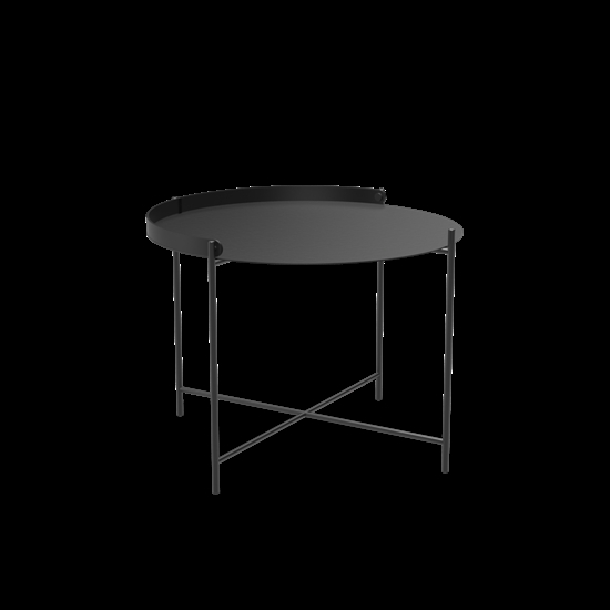 Houe - EDGE Tray table Ø62 - Black-black