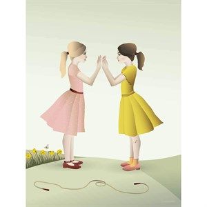 VISSEVASSE - Plakat - Hand-Clapping Girls - 50x70 cm