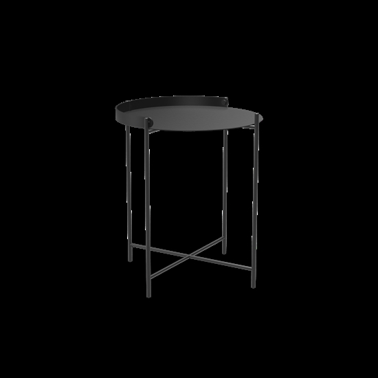 Houe - EDGE Tray table Ø46,5 - Black-black