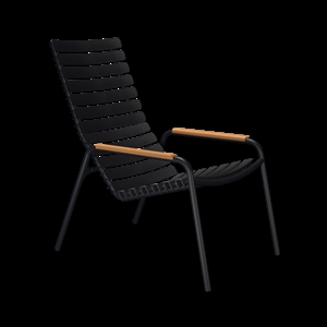 Houe - ReCLIPS Lounge chair - Black. Armrest i bambus