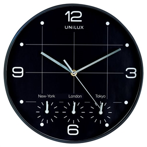 UNILUX - Væg Ur - ON-TIME - Sort