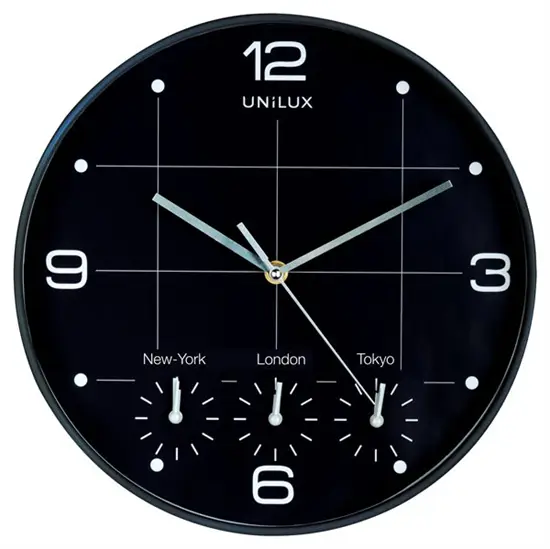 UNILUX - Væg Ur - ON-TIME - Sort