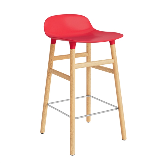 Normann Copenhagen - Form Barstool 65 cm - Rød/Eg