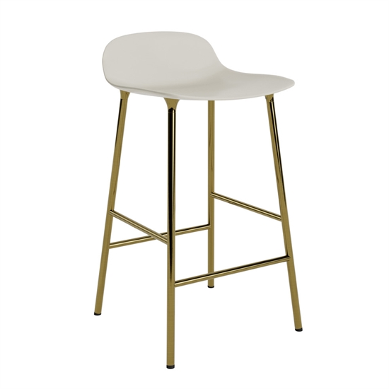 Normann Copenhagen - Form Barstool 65 cm - Lys grå/Messing