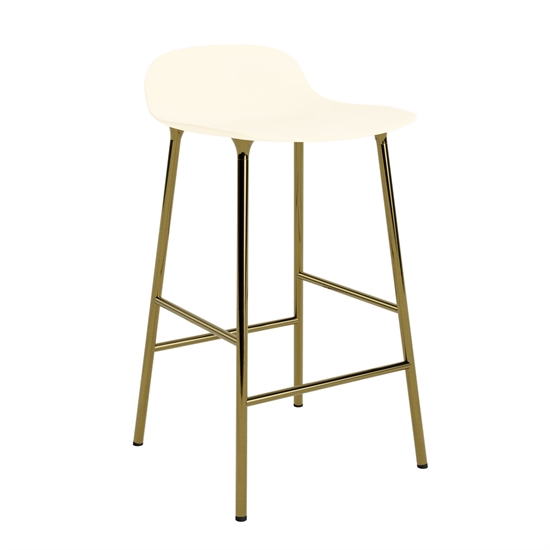 Normann Copenhagen - Form Barstool 65 cm - Creme/Messing