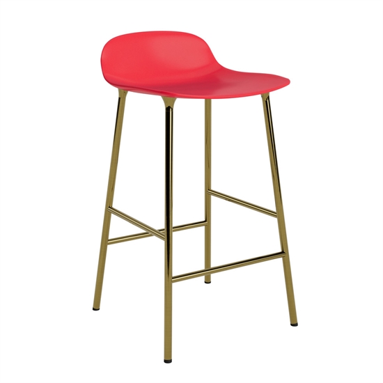 Normann Copenhagen - Form Barstool 65 cm - Rød/Messing