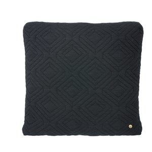 Image of Ferm Living - Pude - Quilt cushion dark grey 45 x 45