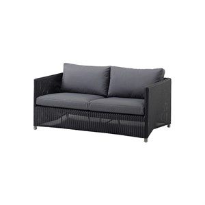 Image of Cane-line - Diamond 2 pers. sofa inkl. grå Sunbrella hynde