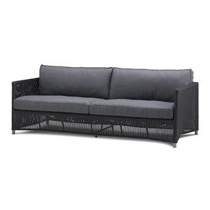 Image of Cane-line - Diamond 3 pers. sofa inkl. grå Sunbrella hyndesæt