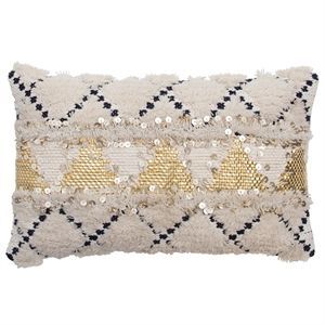 Image of Au Maison pude - African Deluxe cushion i sort/hvid/guld