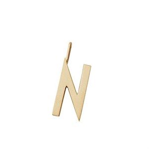 Image of Design Letters - Bogstav vedhæng - "N" - Forgyldt guld mat