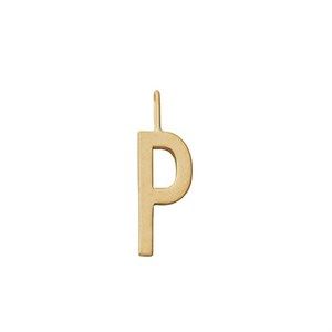 Image of Design Letters - Bogstav vedhæng - "P" - Forgyldt guld mat