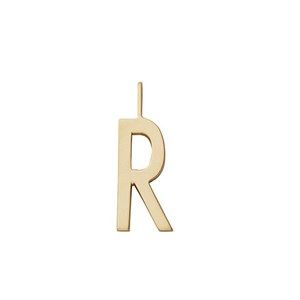 Image of Design Letters - Bogstav vedhæng - "R" - Forgyldt guld mat