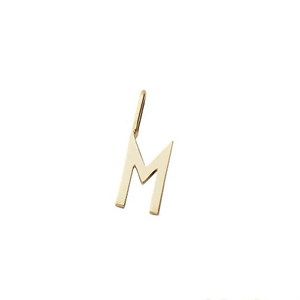 Image of Design Letters - Bogstav vedhæng H10 - "M" - Forgyldt guld