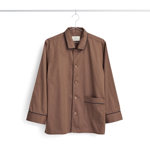 HAY - Outline Pyjama - Langærmet Shirt - S/M - Milk Chocolate