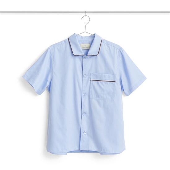 HAY - Outline Pyjama - S/S Shirt-XS/S - Soft Blue