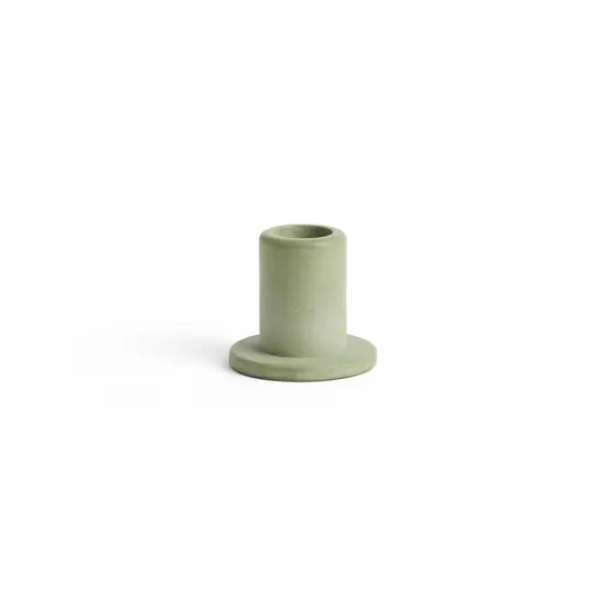 HAY - Tube Candleholder S - Concrete - Dusty Green