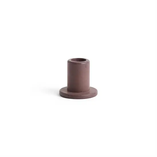 HAY - Tube Candleholder S - Concrete - Bordeaux