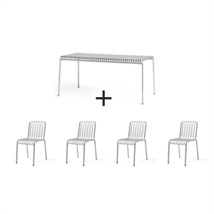 Hay - Palissade sæt - bord + 4 stole - Galvaniseret 