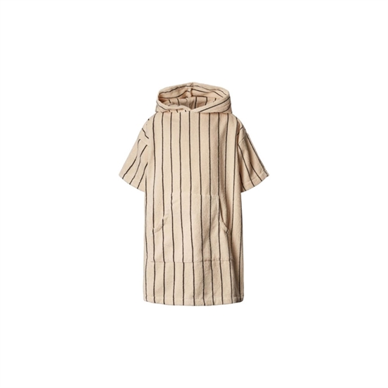 Bongusta - Naram - Børne Poncho - Creme & ink - Str. 8-10 år