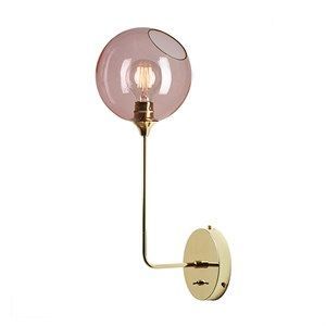 Image of Design By Us - Væglampe "Ballroom the wall" - Guld base/rosa (57 cm)