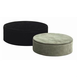 Image of Au Maison - Opbevaringsbox - Box Suede - Black/Forest Green