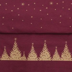 Image of AU Maison - juledug i coated fabric - Gold/burgundy