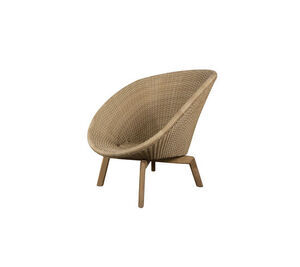 Cane-Line - Peacock loungestol m/teak ben  Natural, Cane-line Flat Weave