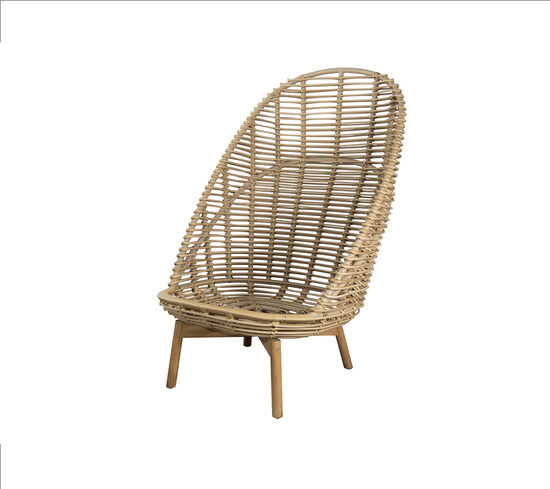 Cane-Line - Hive highback stol m/teak ben  Natural, Cane-line Weave