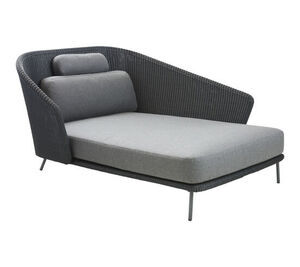 Cane-Line - Mega daybed venstre Inkl. grey AirTouch hyndesæt - Graphite - Weave ramme