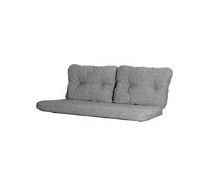 Mørkegrå modulsofa til to personer med polstret sæde og ryglæn, synlig tufting, moderne design.