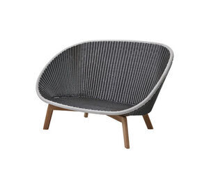 Cane-Line - Peacock 2-pers. sofa m/teak ben  Grey/Light grey, Cane-line Weave