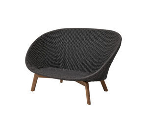 Cane-Line - Peacock 2-pers. sofa m/teak ben - Dark grey -Soft Rope