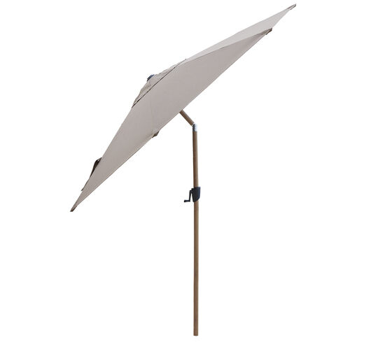 Cane-Line - Sunshade parasol m/tilt, dia. 3 m Taupe dug Wood look, aluminium pol