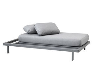 Cane-Line - Space 2-pers. sofa Inkl. AirTouch hyndesæt - Light grey, aluminium