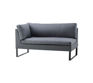 Cane-Line - Flex 2-pers. sofa højre modul Inkl. Cane-line Natté hyndesæt - Grey - Cane-line Tex ramme