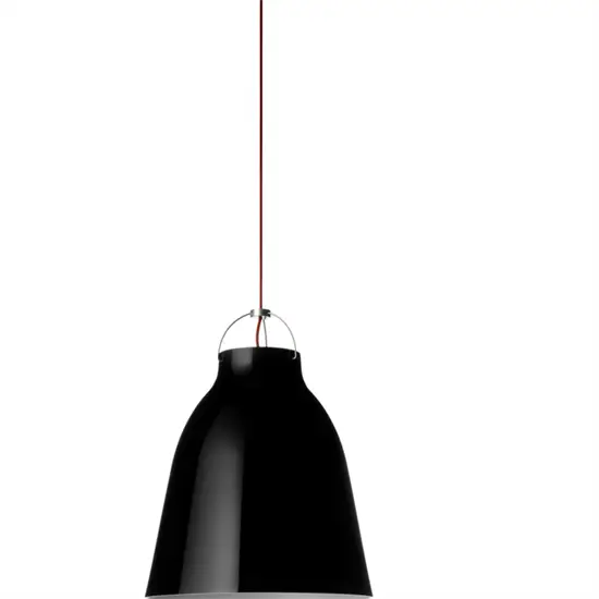 Fritz Hansen - Loftlampe - Caravaggio - Sort - P3 Large - Rød ledning 6m