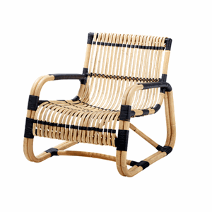 Image of Cane Line - Curve Rattan Lounge Stol - Rattan/Sort