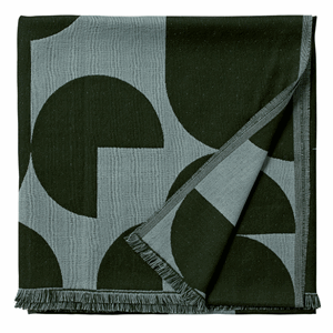 Image of AYTM - Forma Plaid Throw - Forest/Pale mint