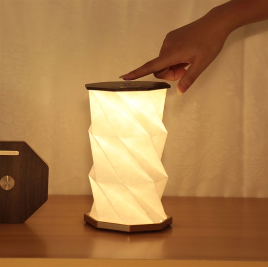 Gingko - Twist Hexagon Lamp - Walnut