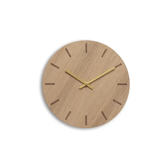 Hemverk - Vægur - Light Oak - Eg/Guld - Ø28 cm