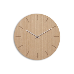 Hemverk - Vægur - Light Oak - Eg/Sølv - Ø28 cm