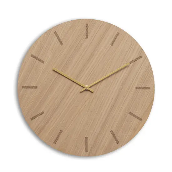 Hemverk - Vægur - Light Oak - Eg/Guld - Ø38 cm